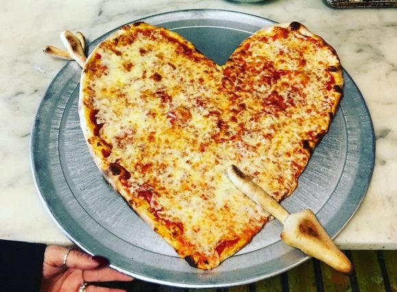 Pizza shaped like a heart from Positano