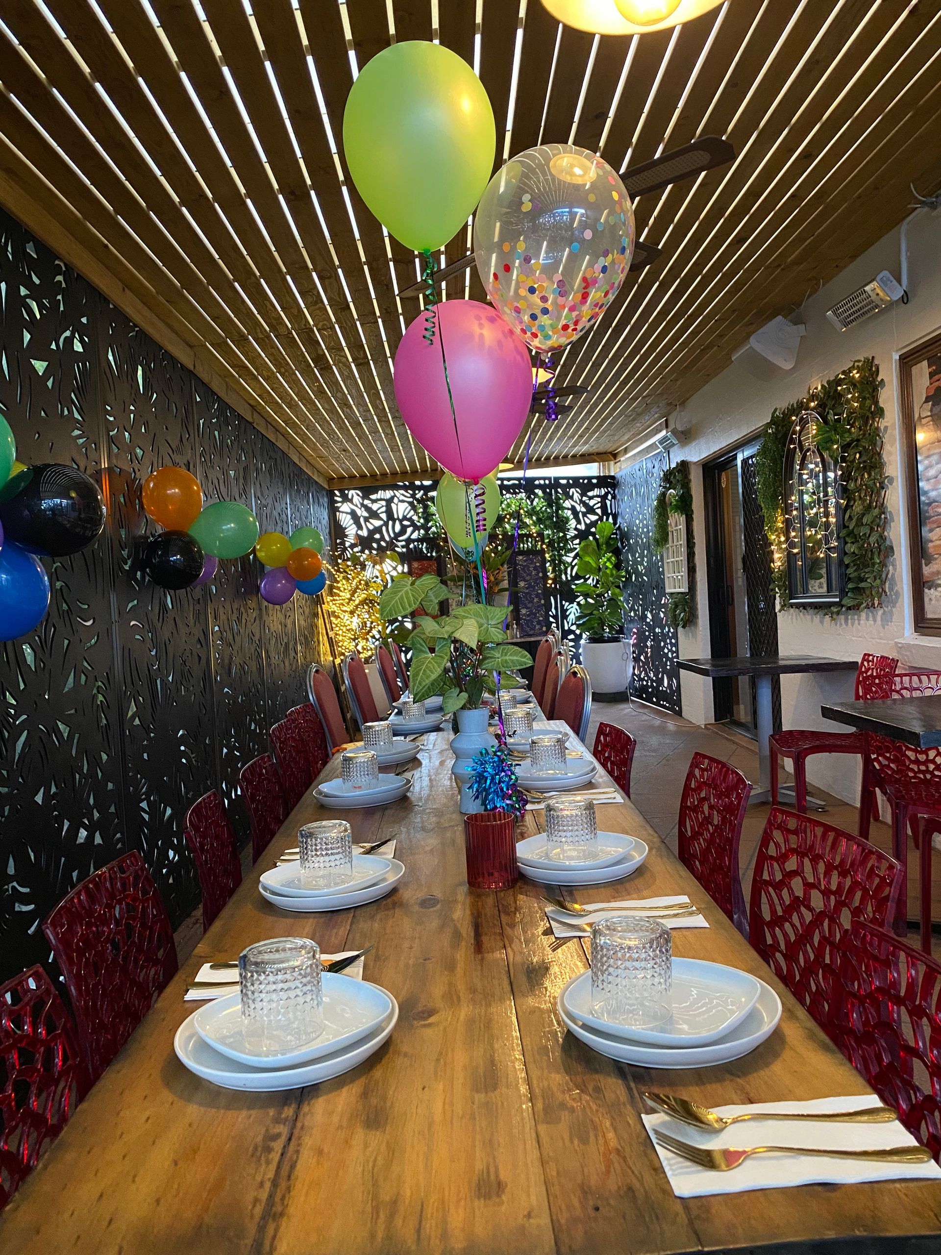 Table With Balloons — Sway Thai Fusion & Bar In Tweed Heads South, NSW