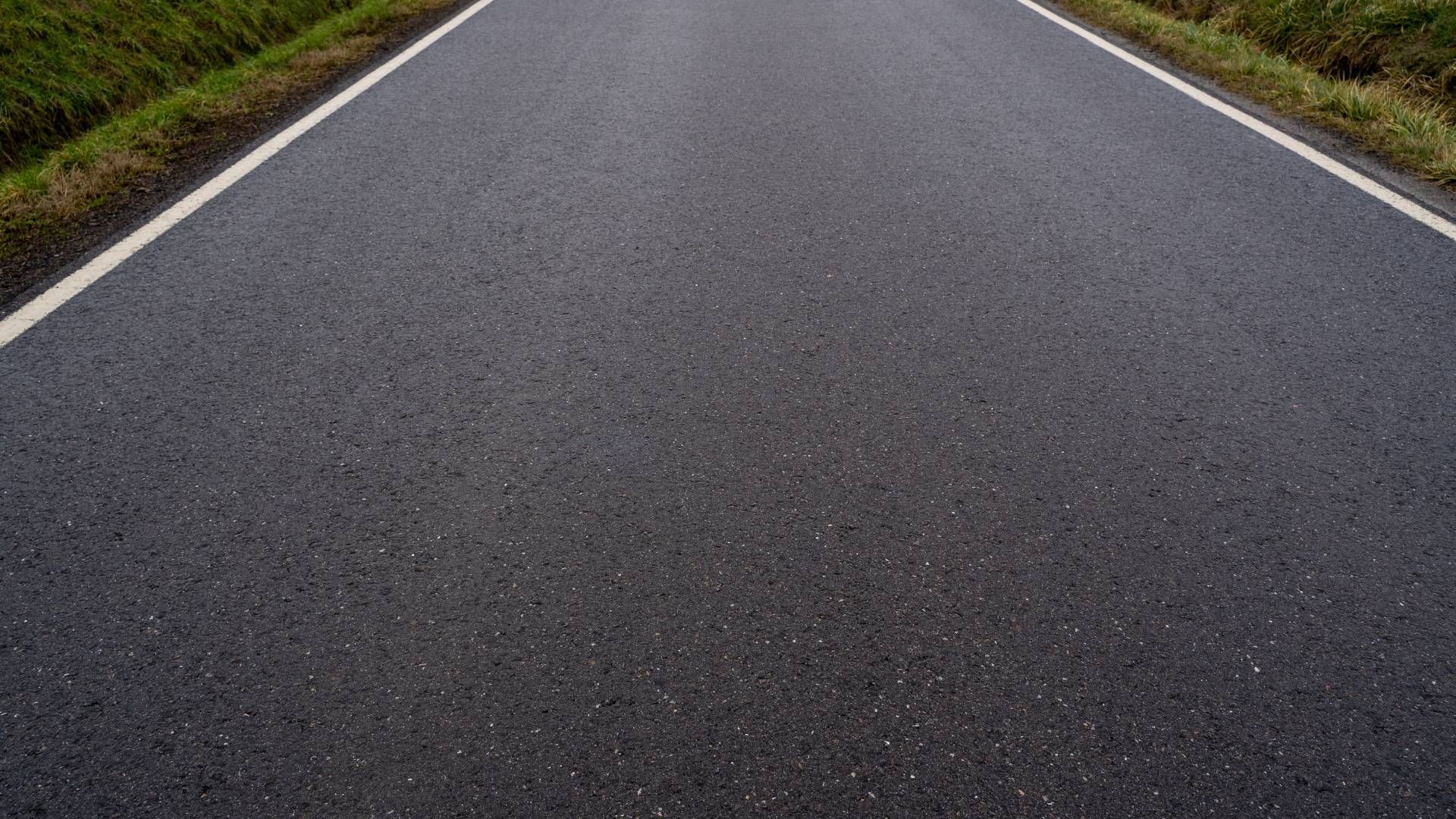 A close-up of a freshly paved farm lane near Lexington, Kentucky (KY)