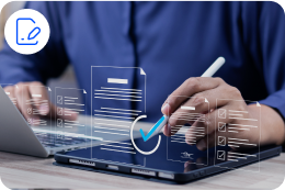 Uma pessoa está assinando um documento em um tablet com uma caneta.