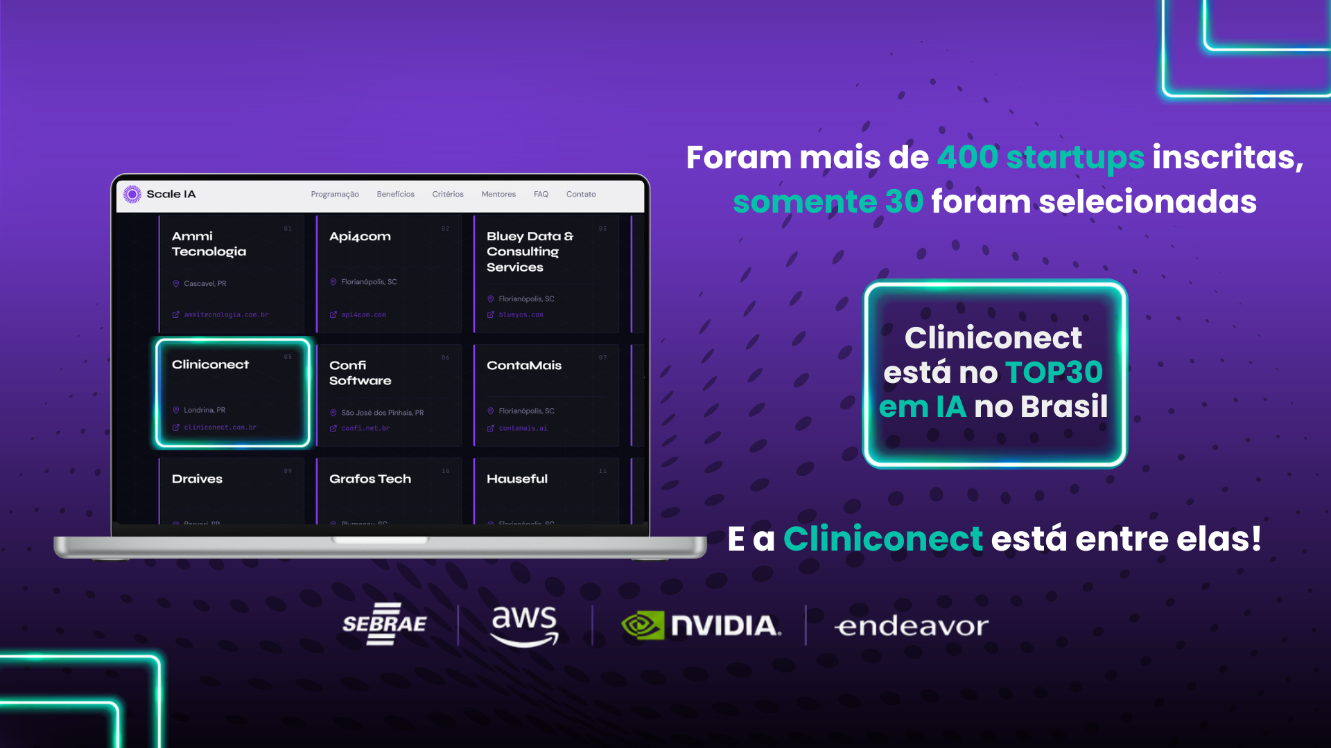 Cliniconect é selecionada para o Scale IA: programa nacional do Sebrae para levar IA às PMEs