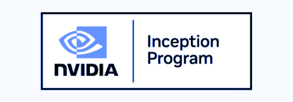 O logotipo do programa nvidia inception é mostrado em um fundo branco.