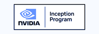 O logotipo do programa nvidia inception é mostrado em um fundo branco.