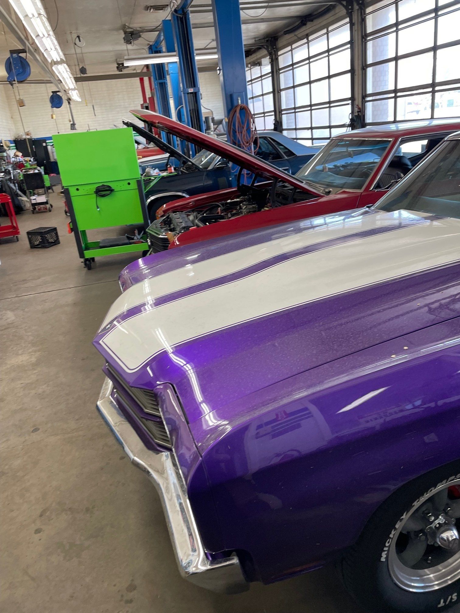 purple muscle car