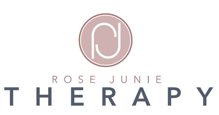 a logo for a company called rose junie therapy