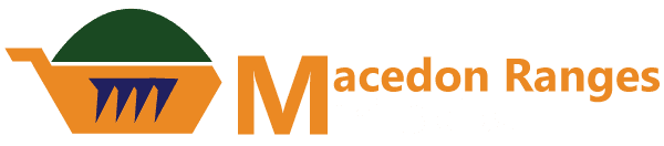 macedon ranges mini skips white business logo