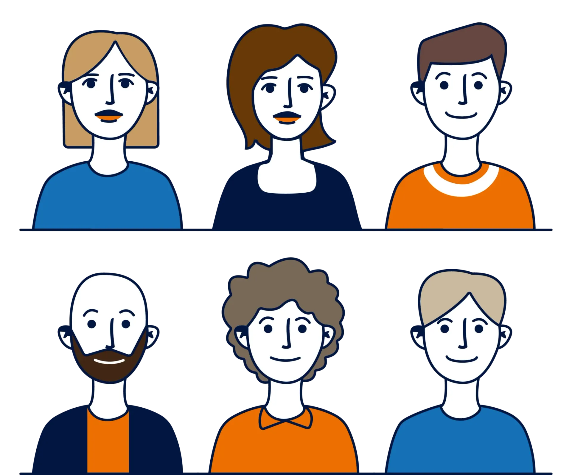 Eine Illustration mehrerer Menschen