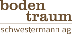 The logo for boden traum schwestermann ag is brown and white.