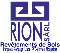 Ein blau-weißes Logo für ein Unternehmen namens Rion
