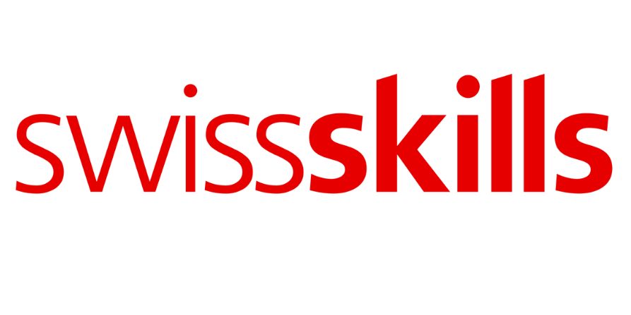 Le logo de SwissSkills est rouge et blanc sur fond blanc.
