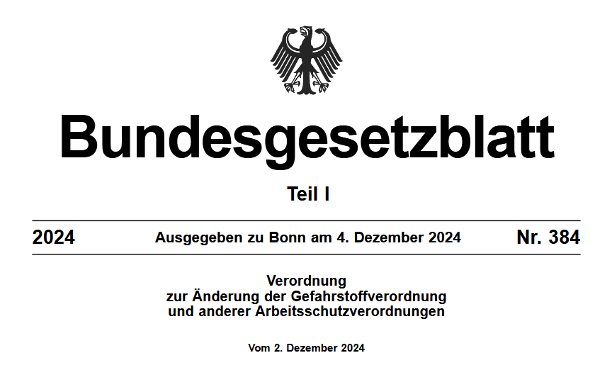 Verordnung zur Änderung der Gefahrstoffverordnung und anderer Arbeitsschutzverordnungen