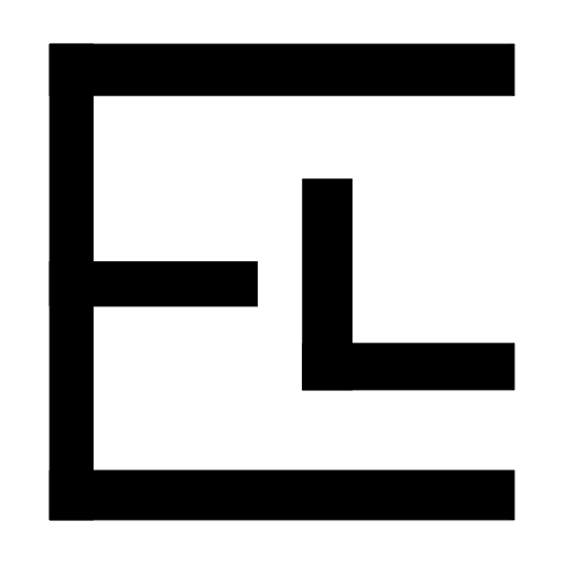 Logo von Dr. Elmar Liese, stilisiertes Monogramm EL in Schwarz auf transparentem Hintergrund