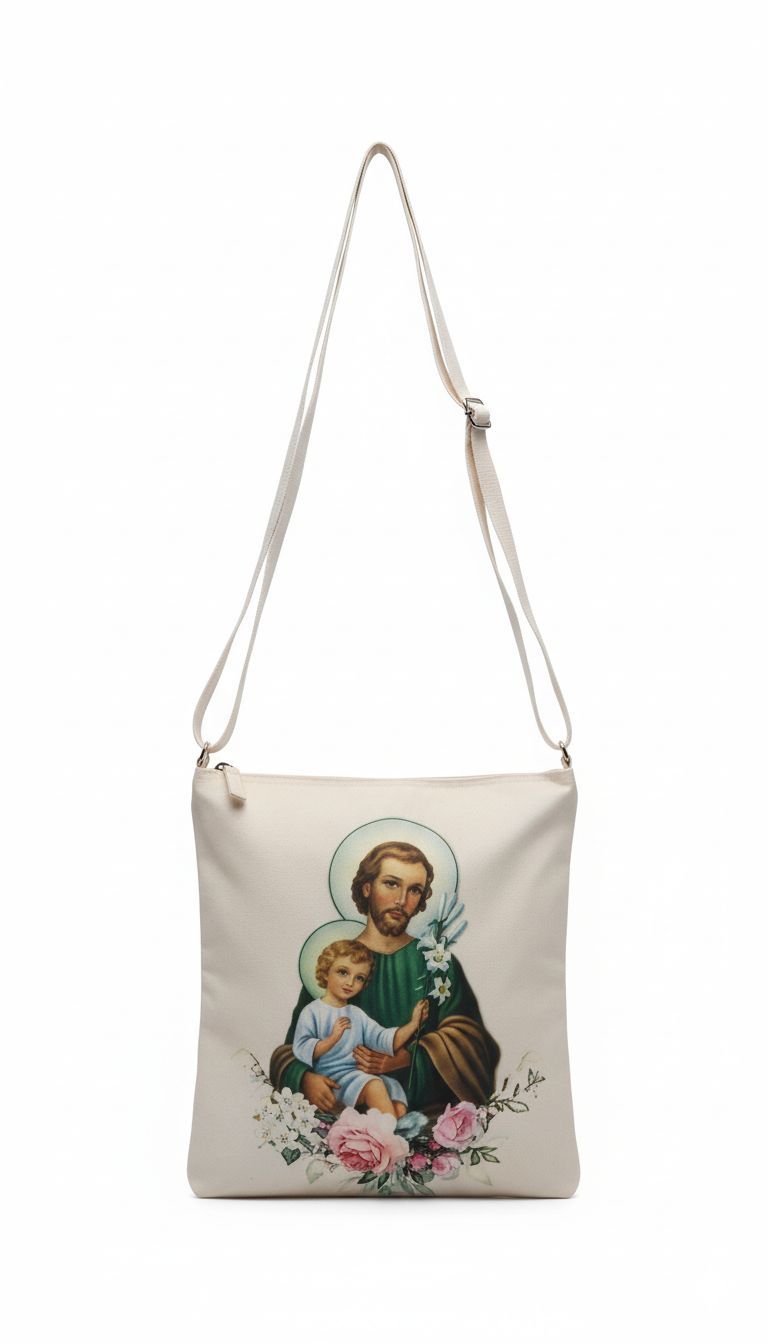 ?️ Bolso Misionero de Doble Cara Sagrados  Corazones y San José – Fe que te Acompaña