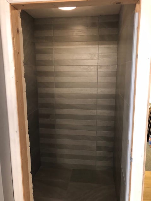 black and grey wall tiles