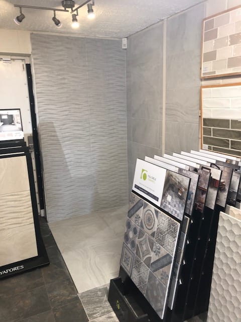 tile showroom with wall and floor tiles on display