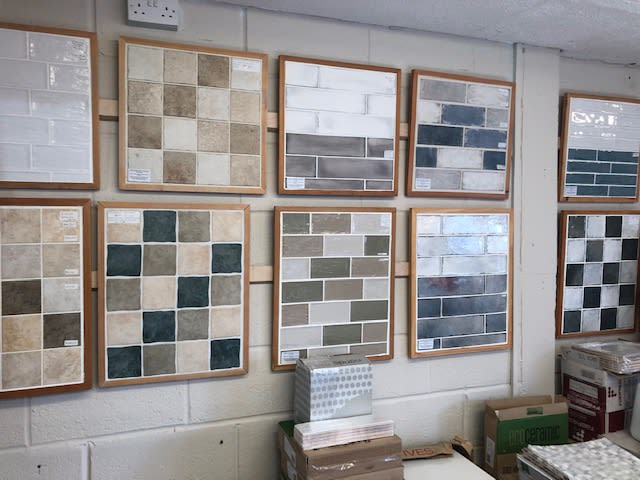 kitchen tiles on display
