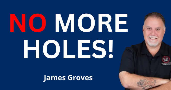 No More Holes Text with photo of James Groves