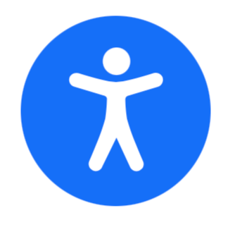 blue circle with stick man representing ada compliant website