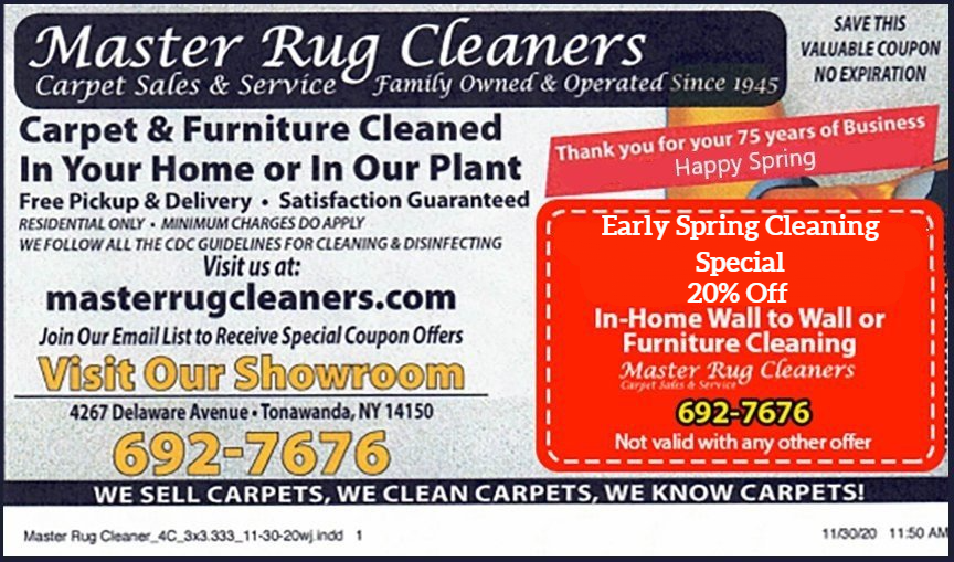 Carpet Cleaning Coupons Tonawanda, NY Master Rug Cleaners