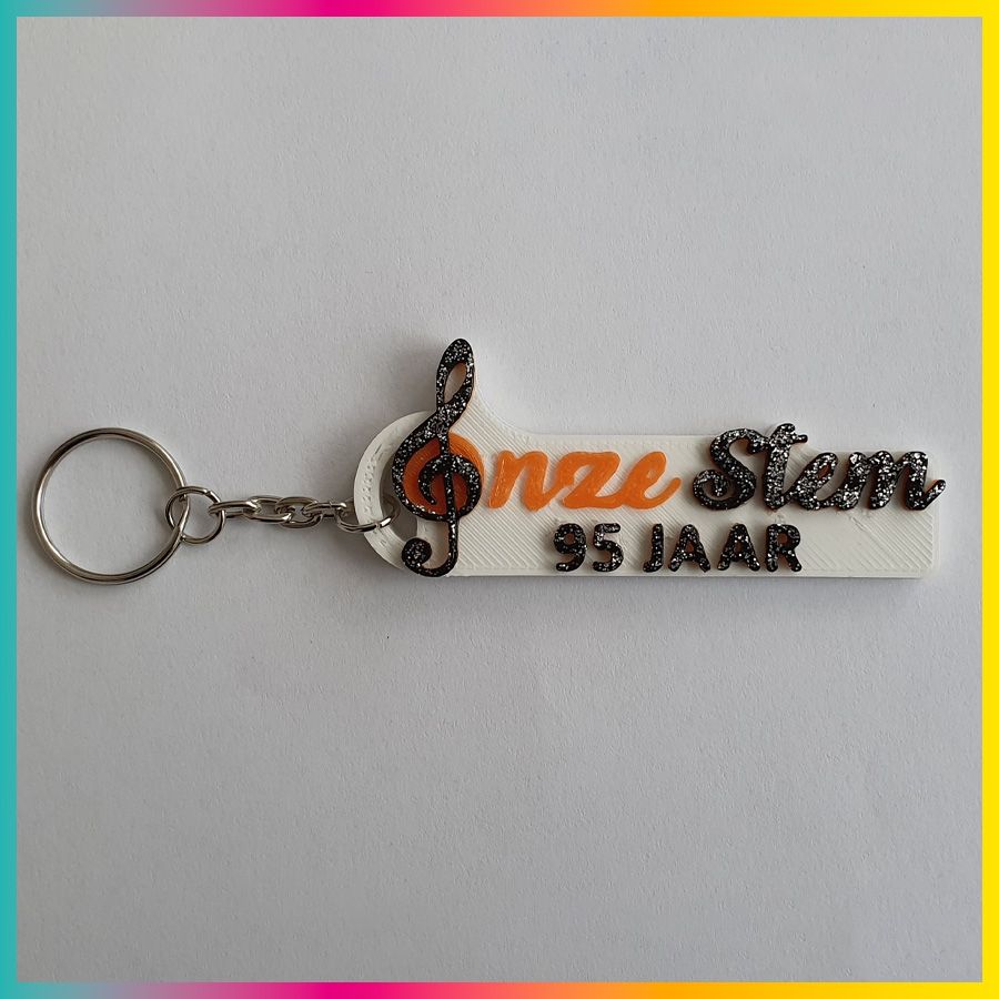 3D Kado sleutelhanger 95jr Onze Stem