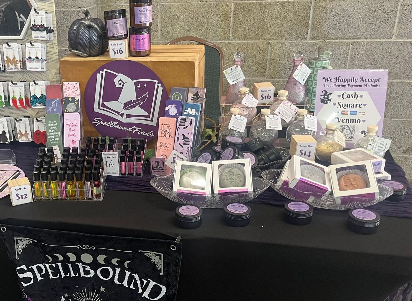 Spellbound Finds Booth full of all products