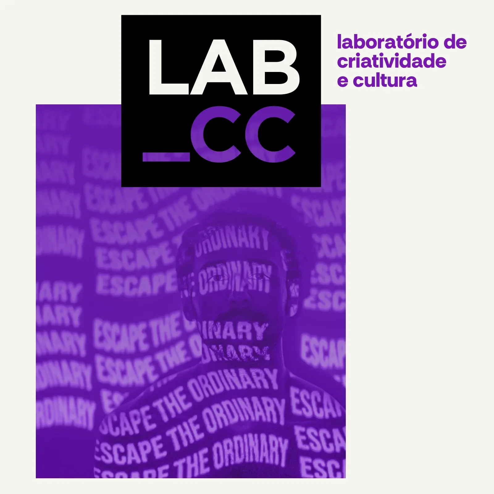 Um logotipo de laboratório cc com fundo roxo