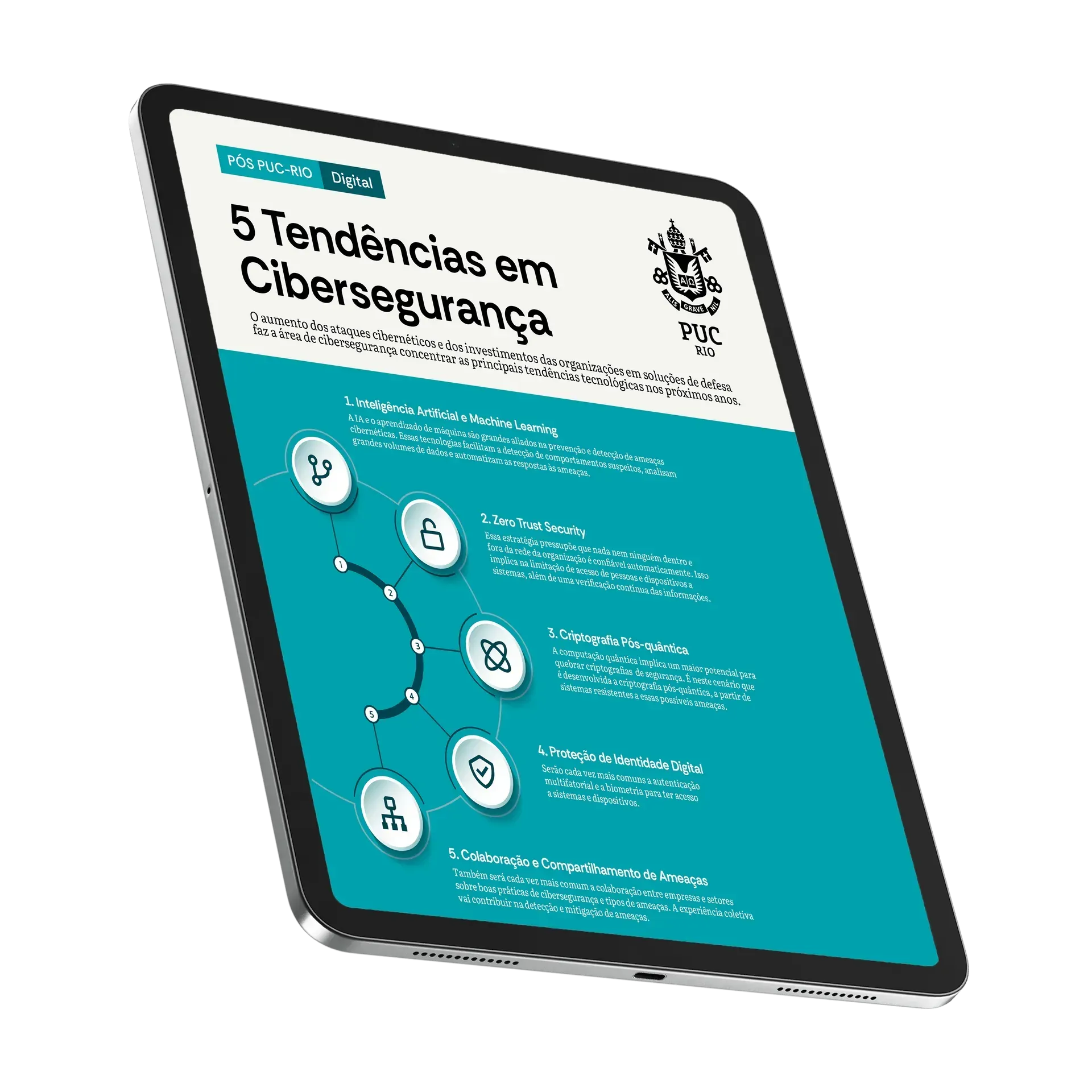 Um livro e um tablet estão um ao lado do outro.