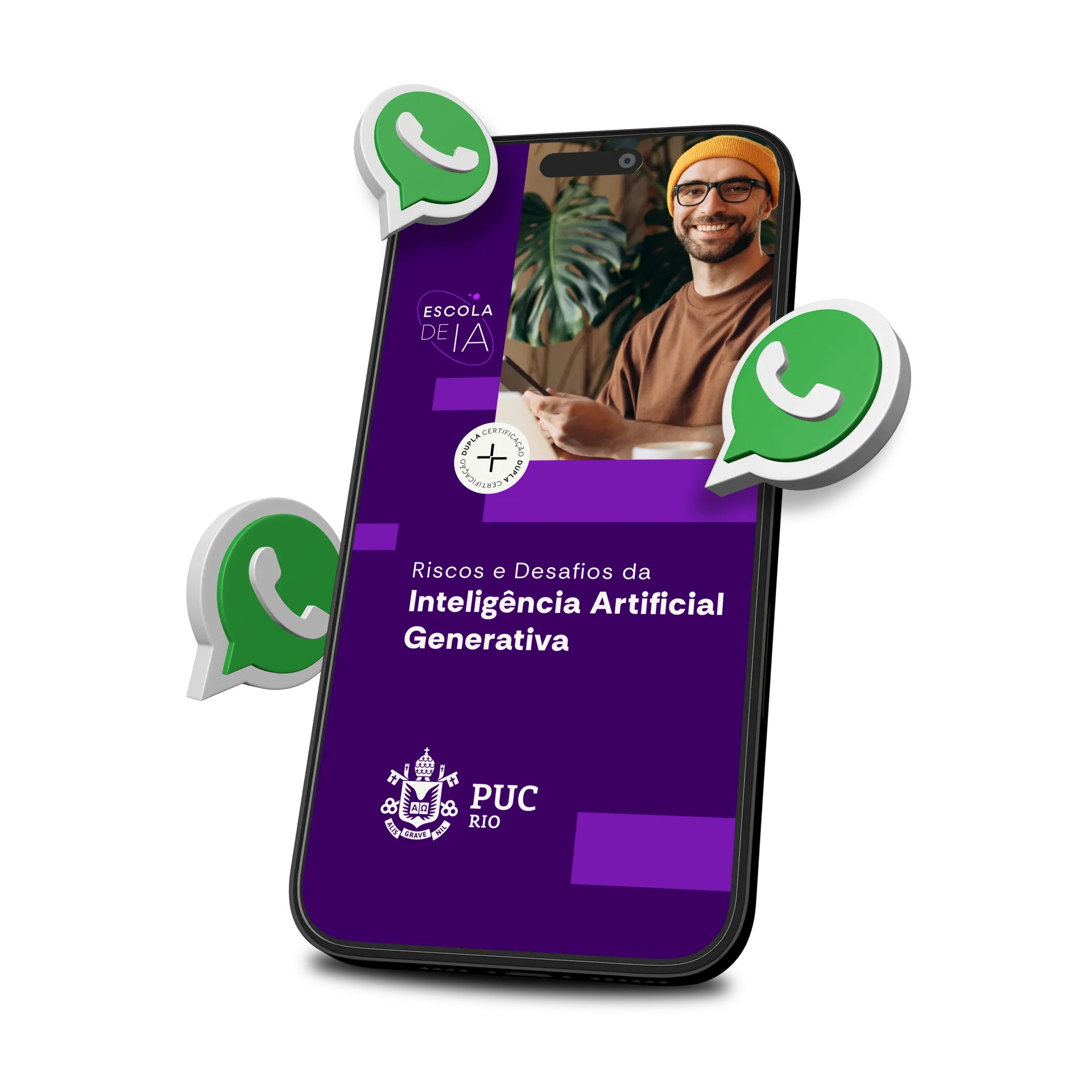 Um celular verde e roxo com as palavras vivendo esse mundo digital nele.