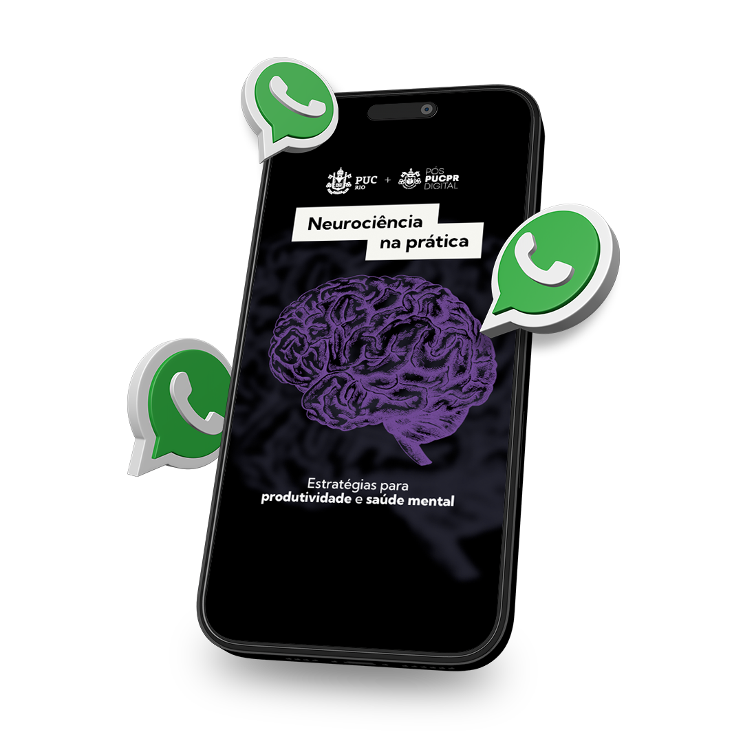 Um celular verde e roxo com as palavras vivendo esse mundo digital nele.