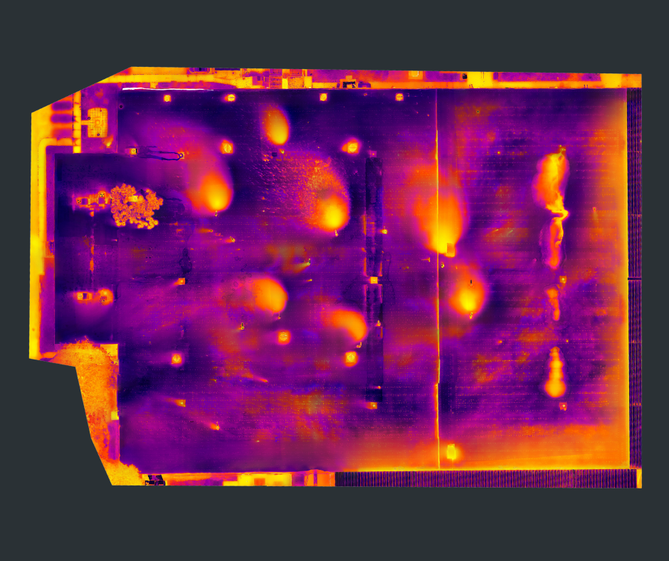 Drone performing a thermal roof inspection on a commercial building in frankfort ky to detect heat loss and water damage