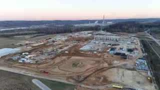 drone construction site progression photos in Columbus ohio