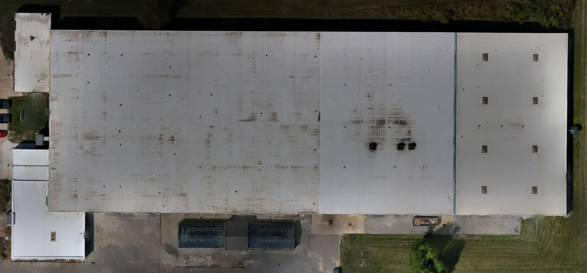 Orthomosic map of a commercial roof for in inspection