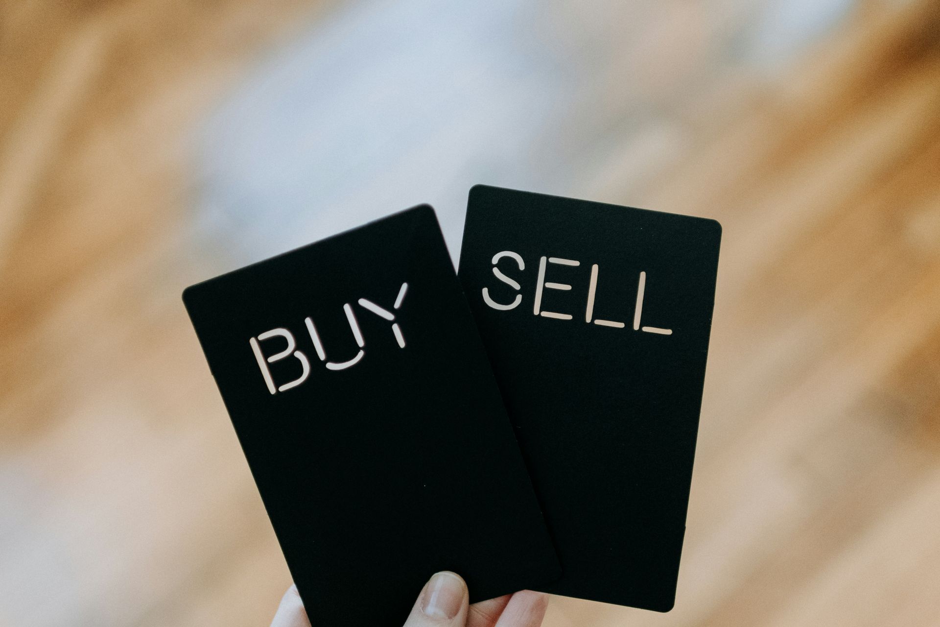 Two black cards with