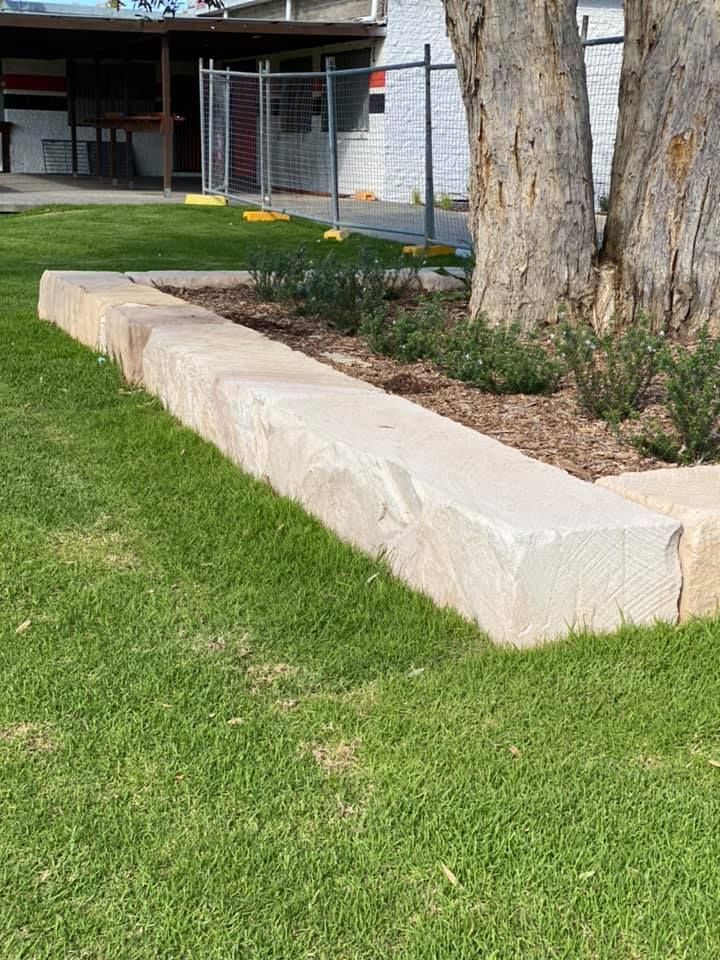 Sandstone Block Edging Around Tree — Masonry in Port Macquarie, NSW