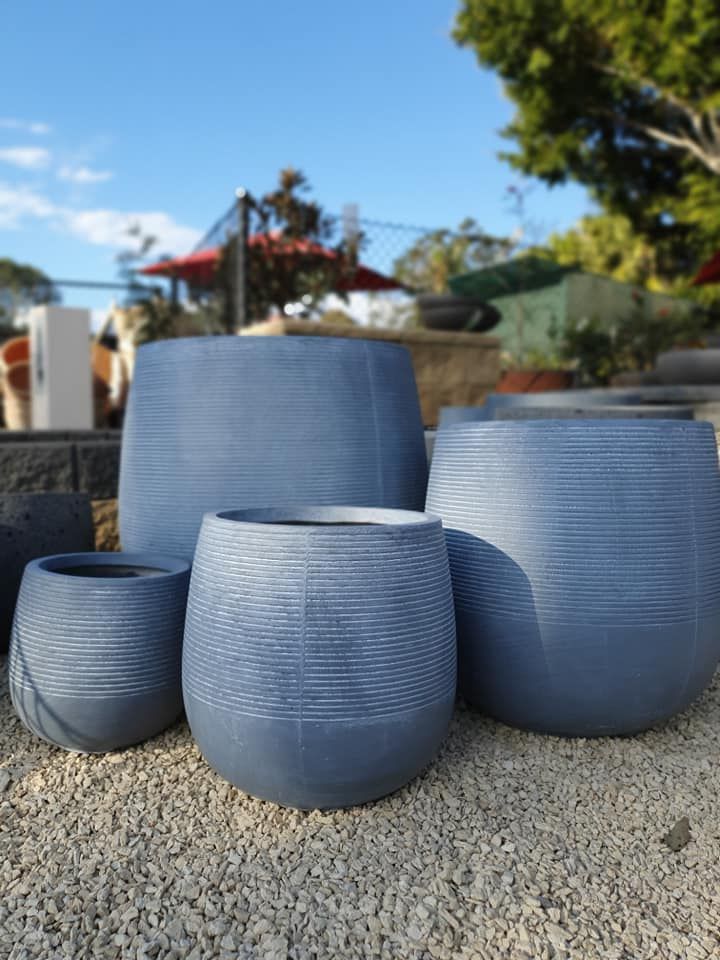 Blue Garden Pots — Nursery in Port Macquarie, NSW