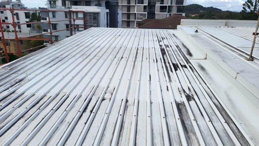 A White Roof With a Lot of Lines on — Roofing Gold Coast in Tallebudgera, QLD