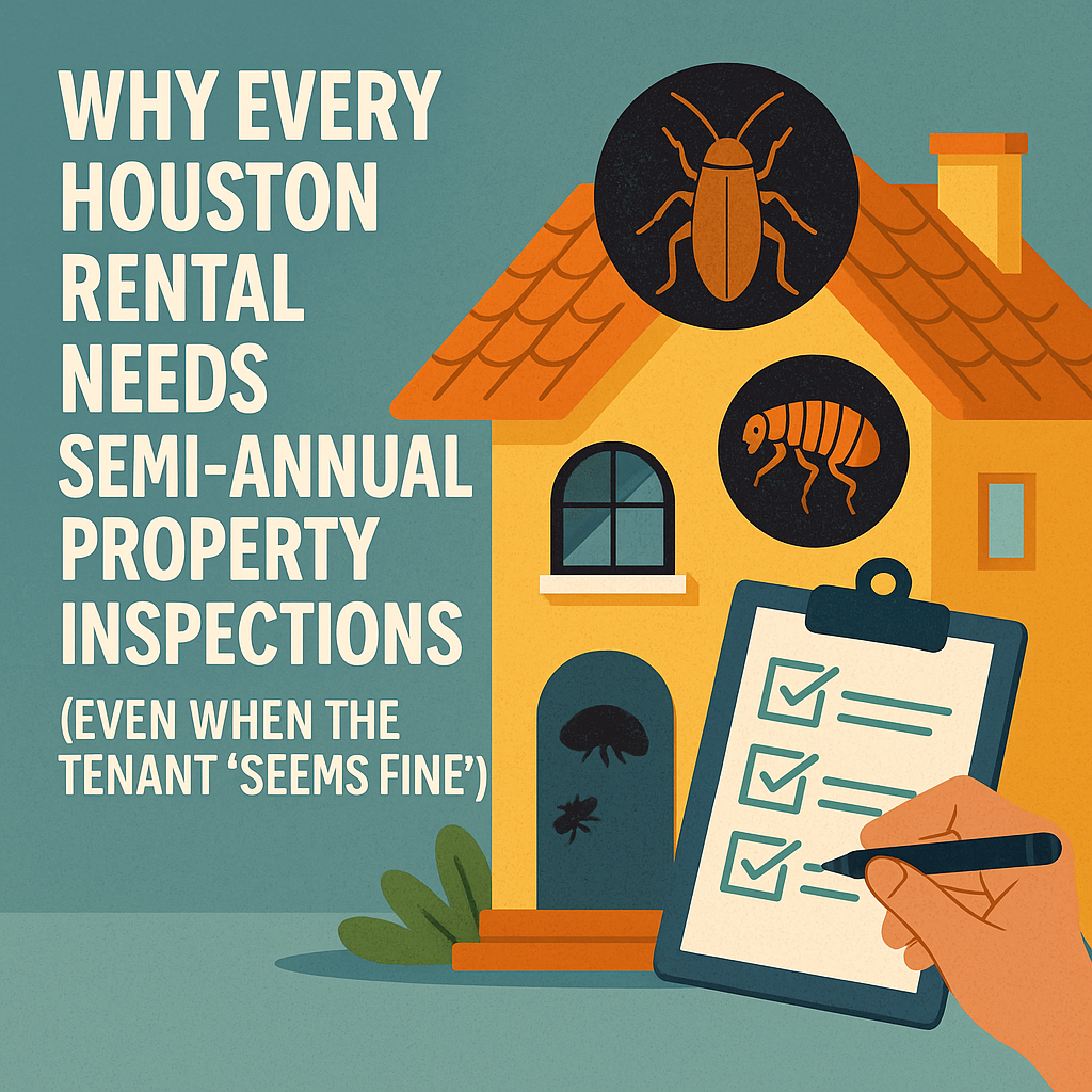 pest icons and an inspection checklist, emphasizing the importance of rental inspection