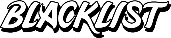 The word blacklist is written in white letters on a white background.