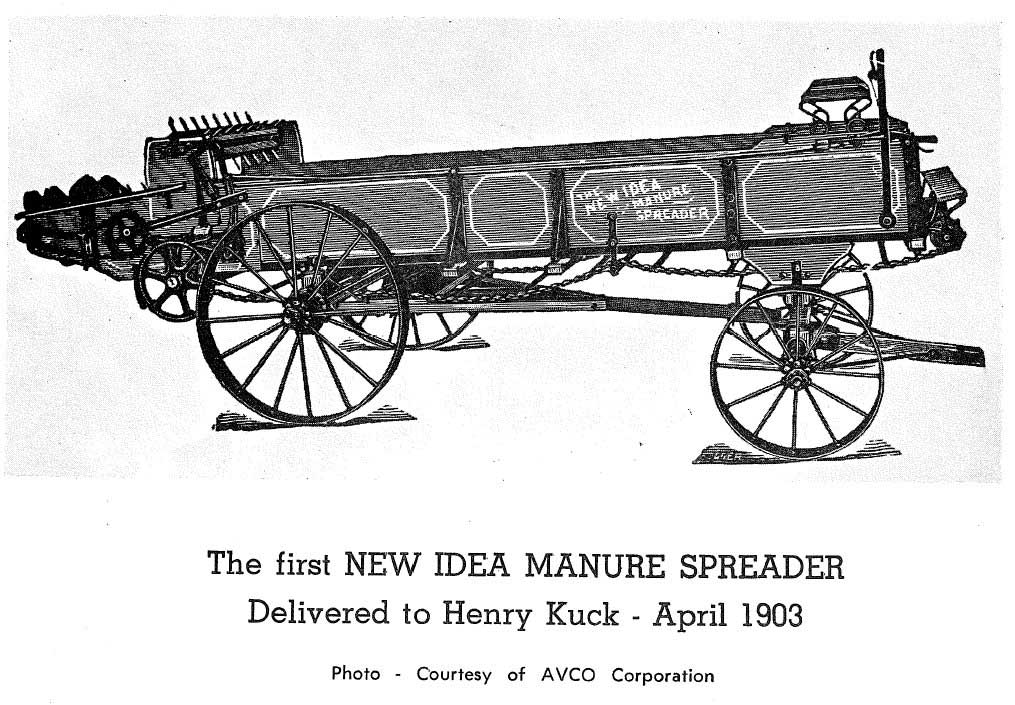 The First NEW IDEA MANURE SPREADER Delivered to Henry Kuck, April 1903.