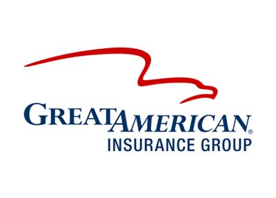 Logo for Great American Insurance Group featuring a stylized red eagle outline above blue text on a white background.