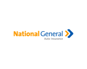 National General Insurance logo featuring yellow and blue text followed by a chevron arrow icon.