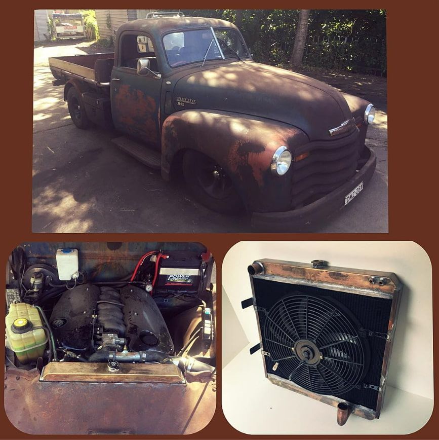 A Collage of Pictures Shows an Old Truck and a Radiator — South Coast Radiators In Woonona, NSW