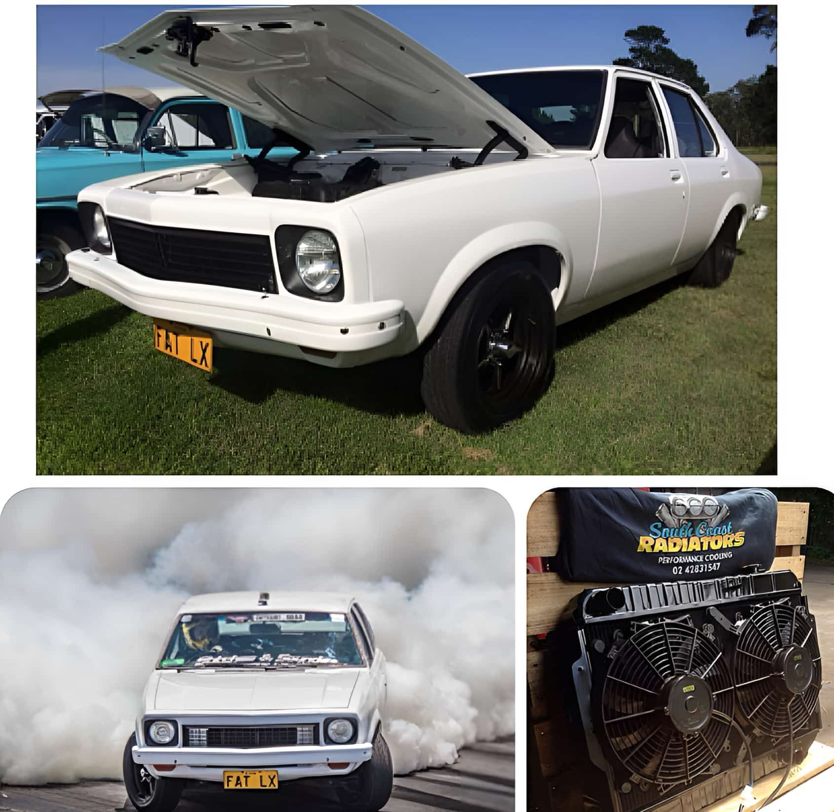 A White Car With the Hood Up and a License Plate — South Coast Radiators In Brisbane, QLD