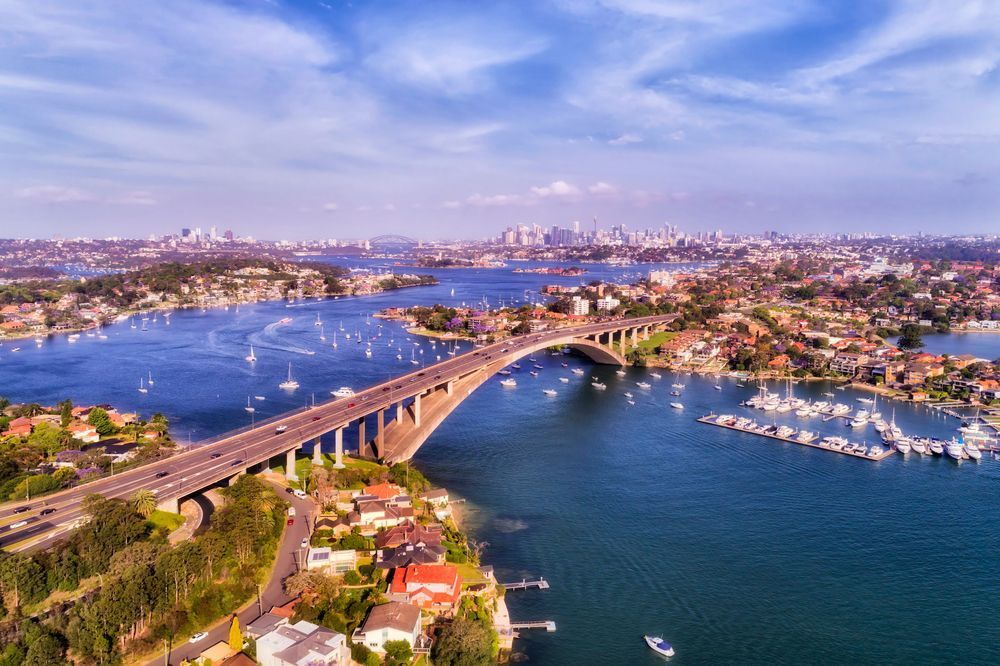 An Aerial View of a Bridge Over a Body of Water — South Coast Radiators In Parramatta, NSW