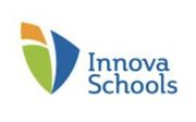 Logotipo de Innova Schools: un escudo con elementos verdes, azules y naranjas. "Innova Schools" en texto azul.