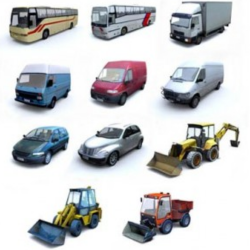 image of suitable vehicles ranging from lorries, vans, buses, tractors and cars