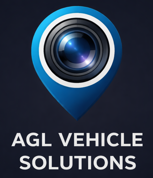 AGL Vehicle Solutions Logo this is a picture of the world with a blue outline and pin at the bottom to demonstrate GPS