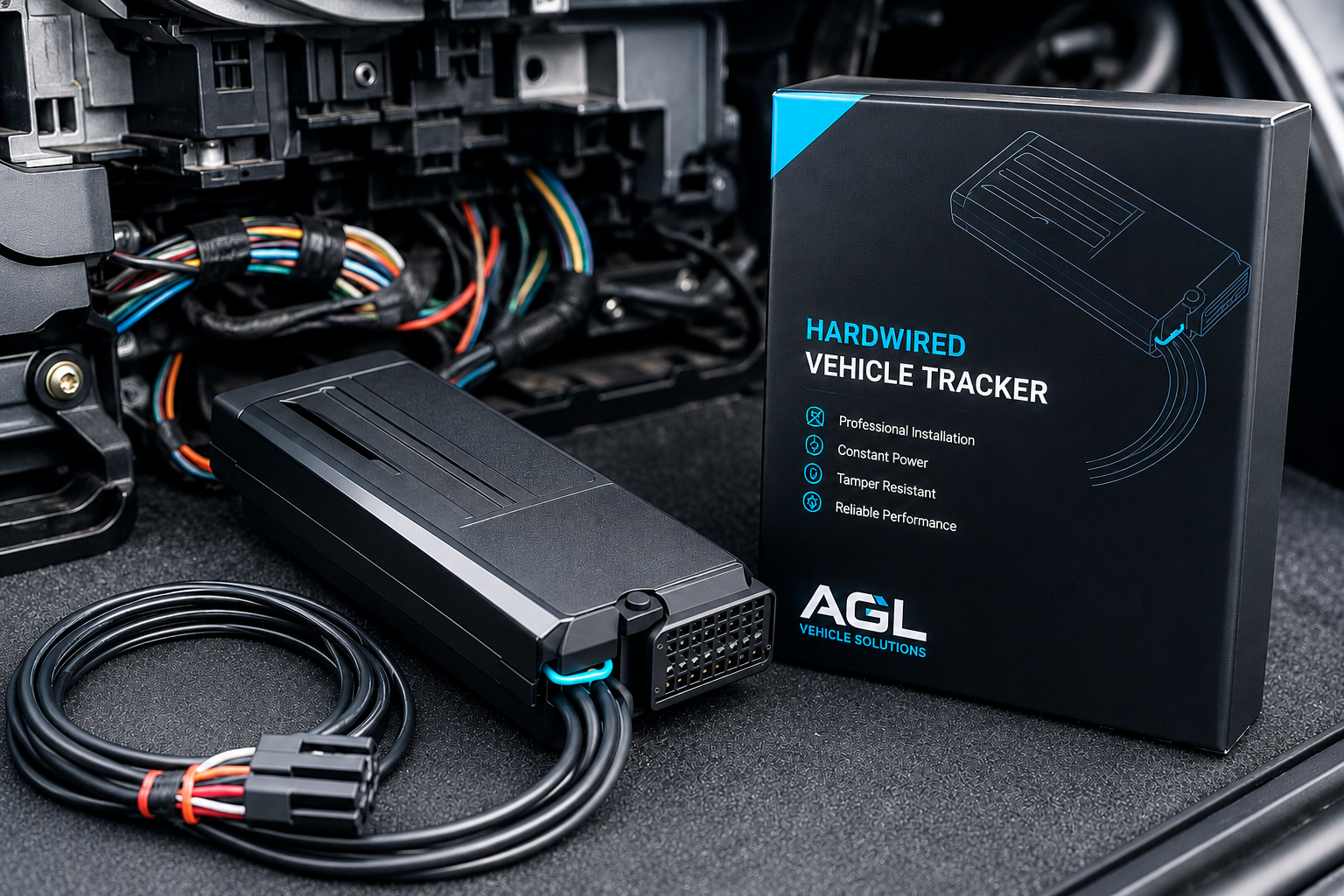 Hardwired vehicle tracker for fleet tracking