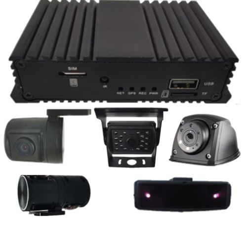 dash camera components, consisting of a DVR system and camera's