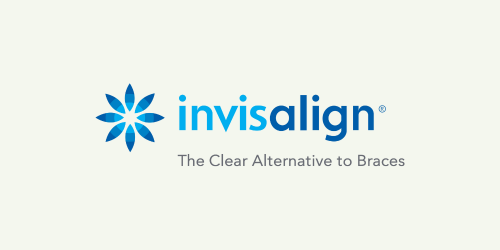 The invisalign logo is a clear alternative to braces.